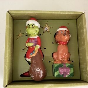 COPY - Dr Seuss The Grinch And Max Christmas Holiday Salt And Pepper Shakers Br…
